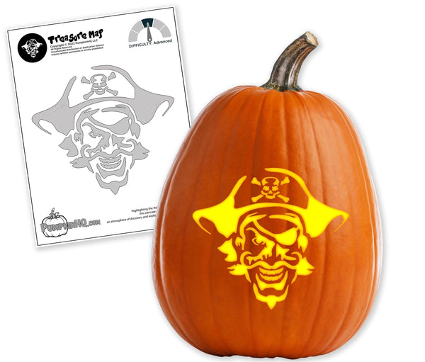 Evil Pirate Head Pumpkin Carving Stencil - Pumpkin HQ