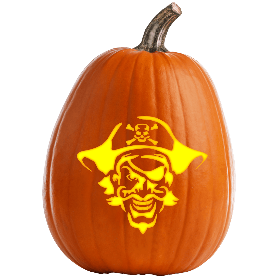 Evil Pirate Head Pumpkin Carving Stencil - Pumpkin HQ