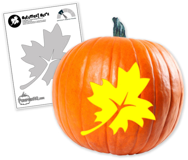 Fall Leaf Pumpkin Carving Stencil - Pumpkin HQ