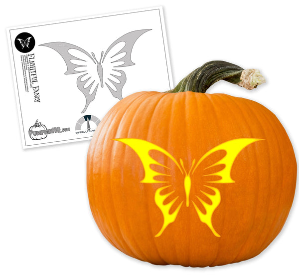 Fancy Butterfly Pumpkin Carving Stencil - Pumpkin HQ