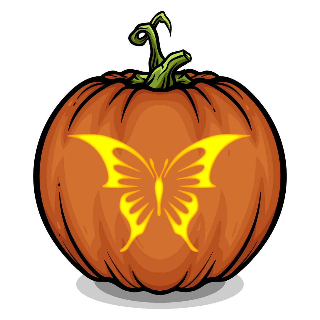 Fancy Butterfly Pumpkin Carving Stencil - Pumpkin HQ