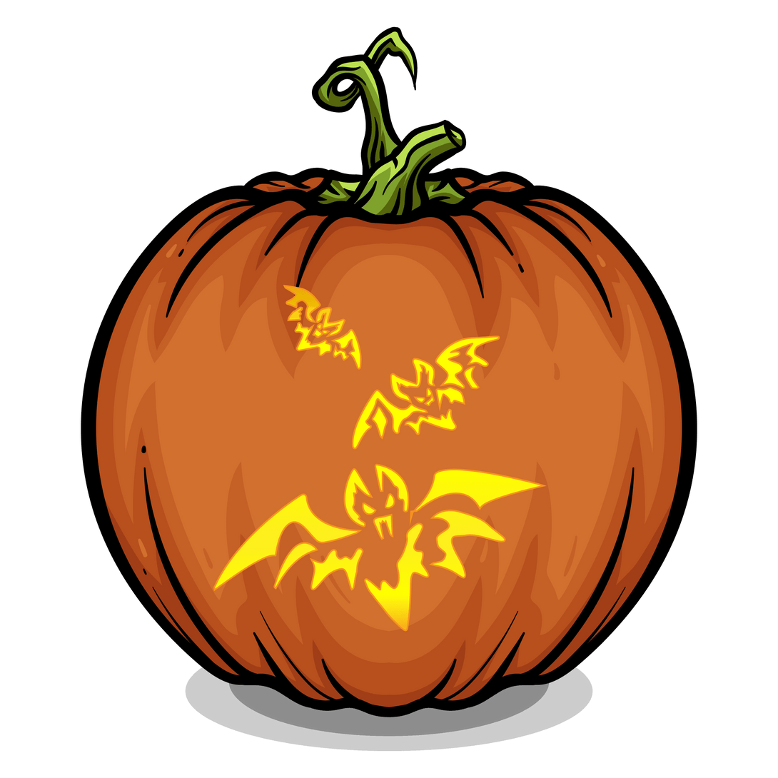 Flying Bats Pumpkin Carving Stencil - Pumpkin HQ
