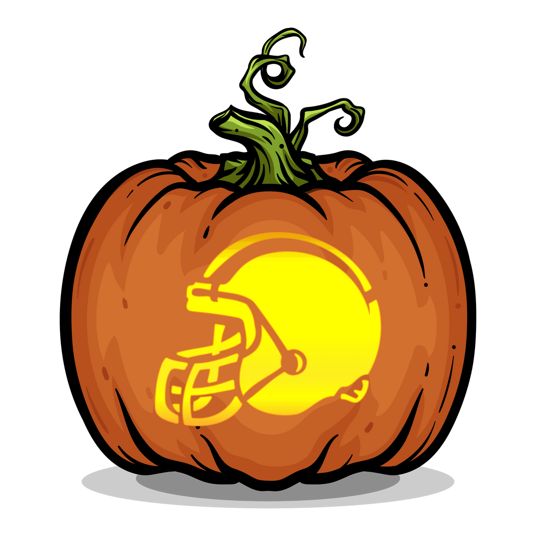 Football Helmet Pumpkin Carving Stencil - Pumpkin HQ