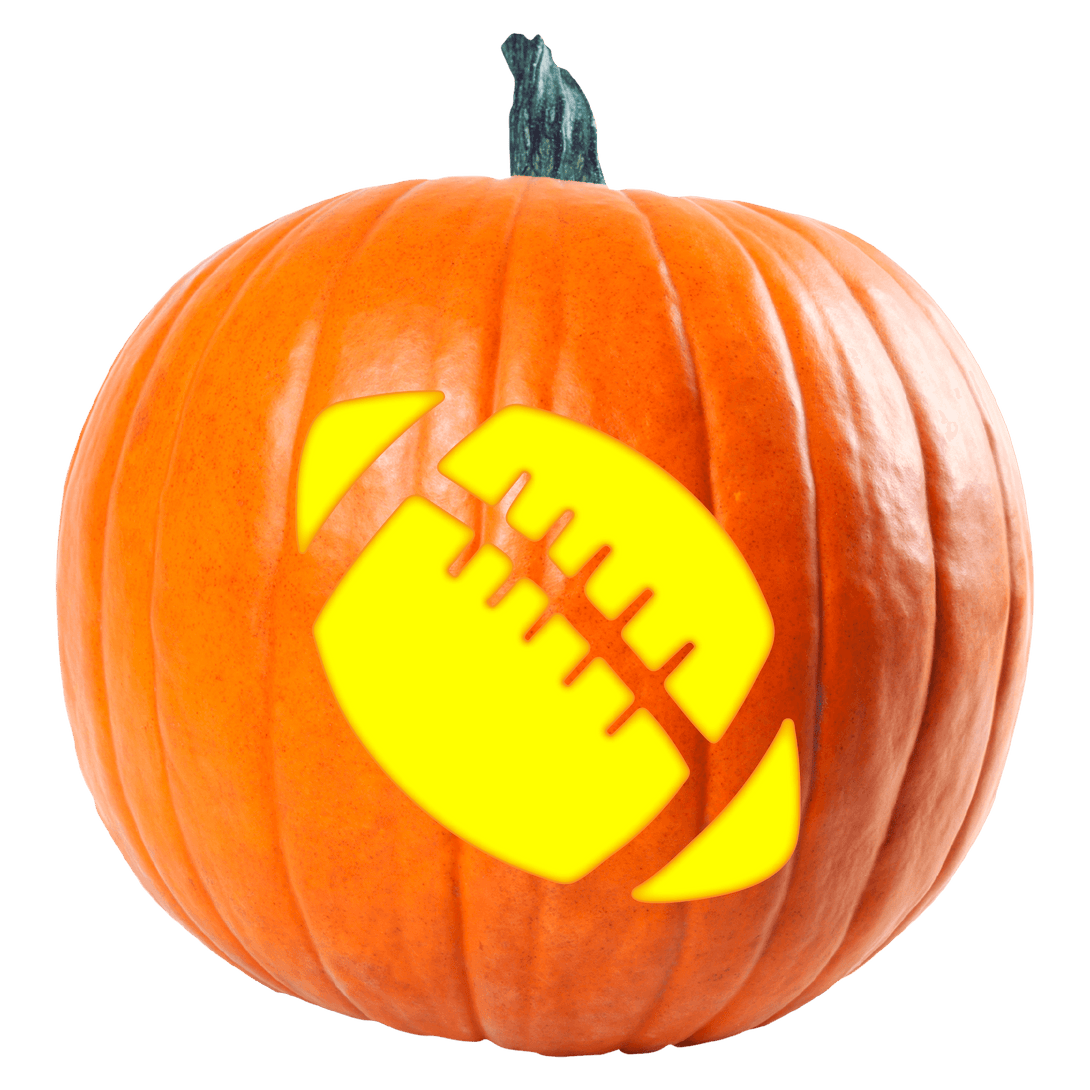 Football Pumpkin Carving Stencil - Pumpkin HQ