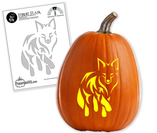 Forest Flair Pumpkin Carving Stencil - Pumpkin HQ