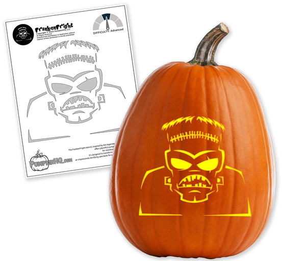 Franken Fright Pumpkin Carving Stencil - Pumpkin HQ