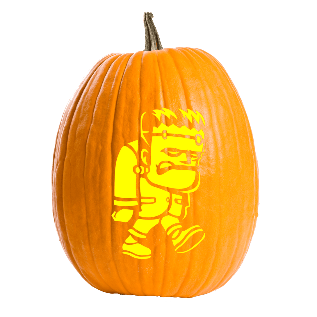 Frankenstein Walking Pumpkin Carving Stencil - Pumpkin HQ