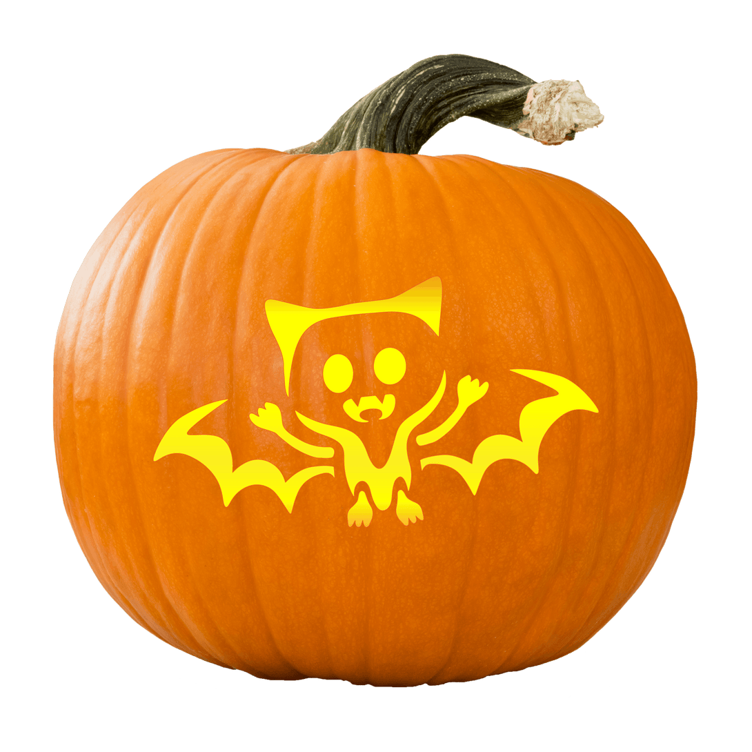 Friendly Bat Pumpkin Carving Stencil - Pumpkin HQ