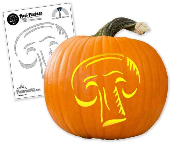 Fungi Fantasy Pumpkin Carving Stencil - Pumpkin HQ