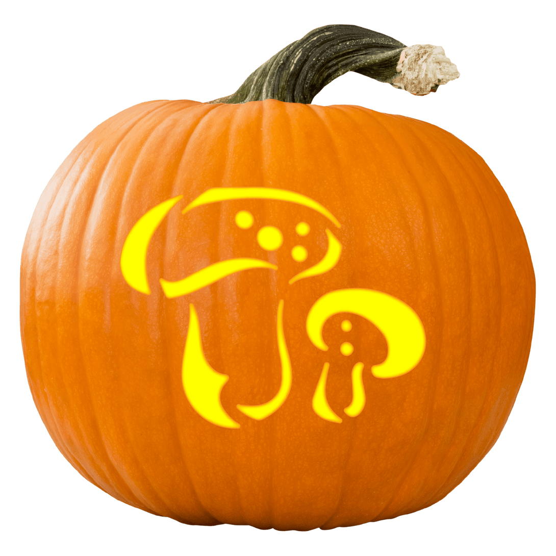 Fungi Fantasy Pumpkin Carving Stencil - Pumpkin HQ