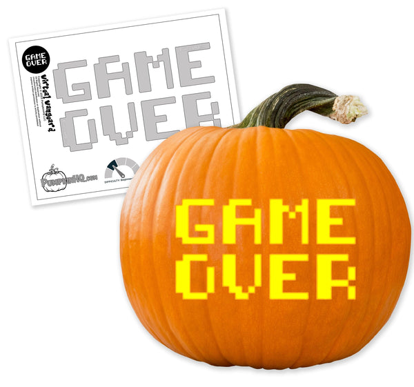 Game Over Pumpkin Carving Stencil - Pumpkin HQ