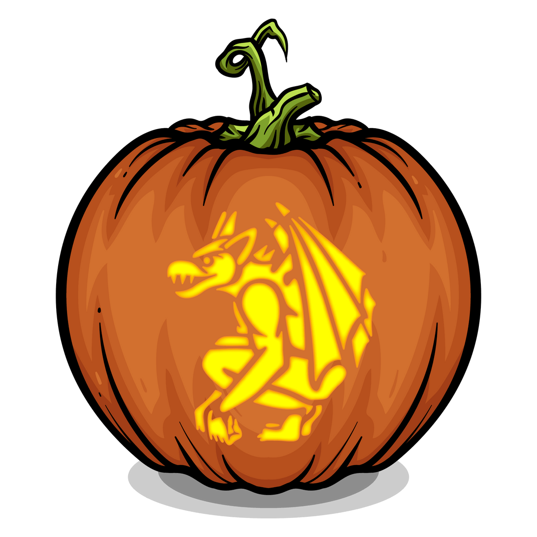 Gargoyle Pumpkin Carving Stencil - Pumpkin HQ