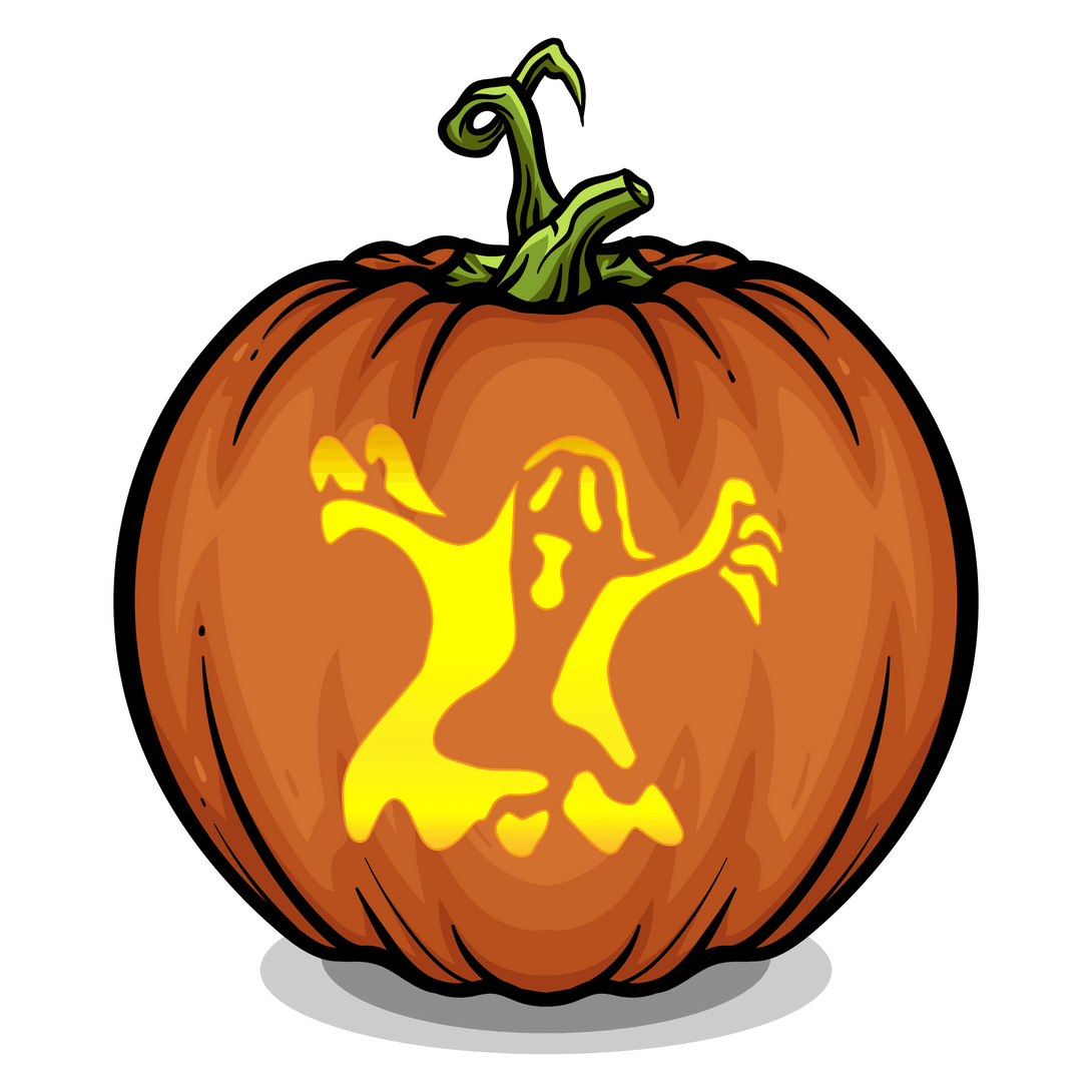 Ghastly Ghost Pumpkin Carving Stencil - Pumpkin HQ