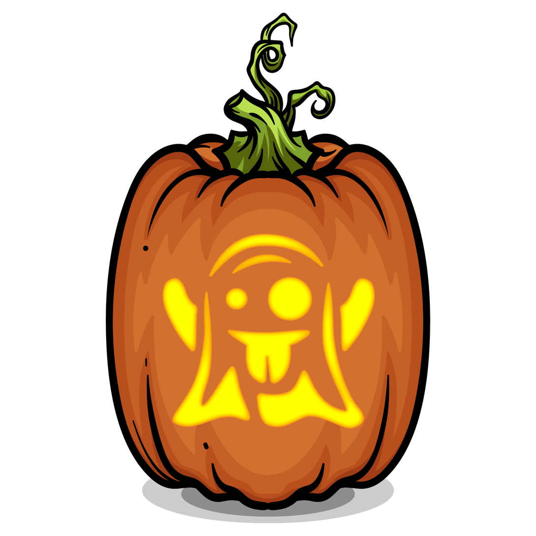 Ghost Emoji Pumpkin Carving Stencil - Pumpkin HQ