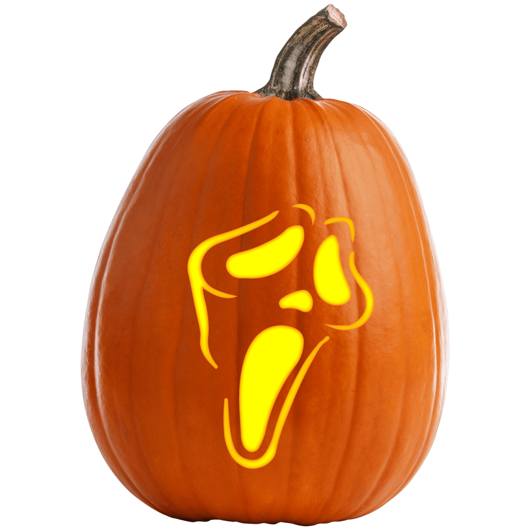 Ghost Face Pumpkin Carving Stencil - Pumpkin HQ