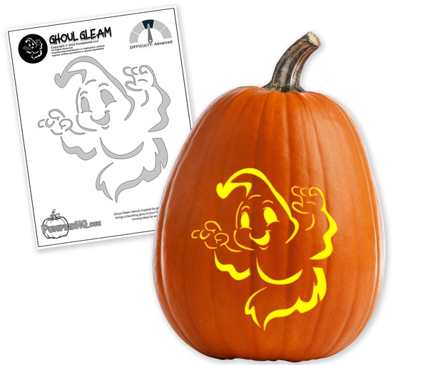 Ghostly Ghoul Pumpkin Carving Stencil - Pumpkin HQ