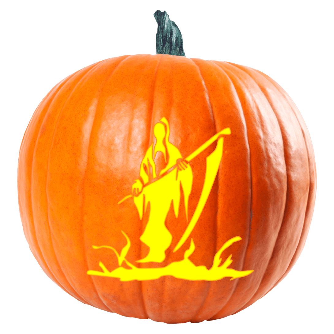 Ghostly Grim Reaper Pumpkin Carving Stencil - Pumpkin HQ