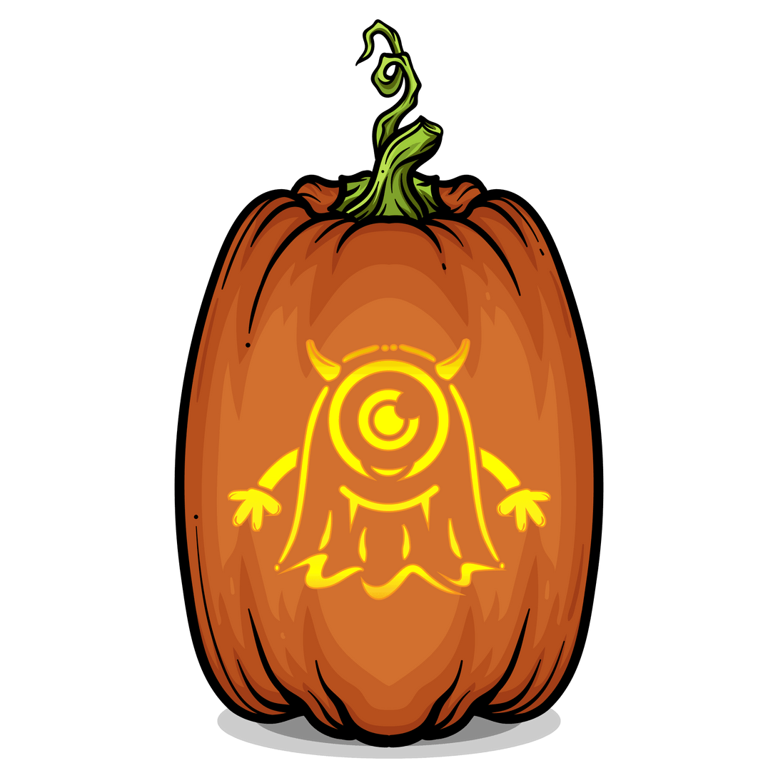 Ghostly Monster Pumpkin Carving Stencil - Pumpkin HQ