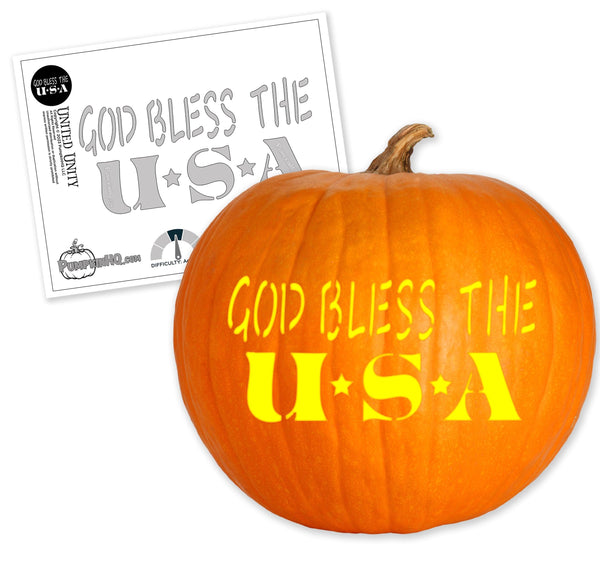 God Bless The USA Pumpkin Carving Stencil - Pumpkin HQ