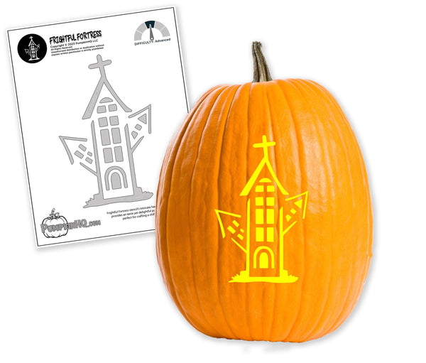 Haunted Church Pumpkin Carving Stencil - Pumpkin HQ