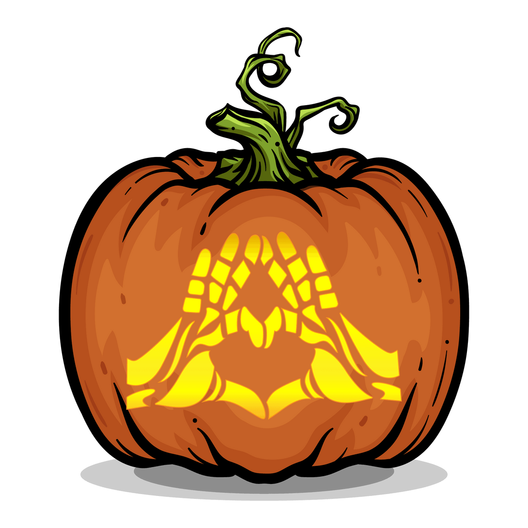 Heart & Hands Pumpkin Carving Stencil - Pumpkin HQ