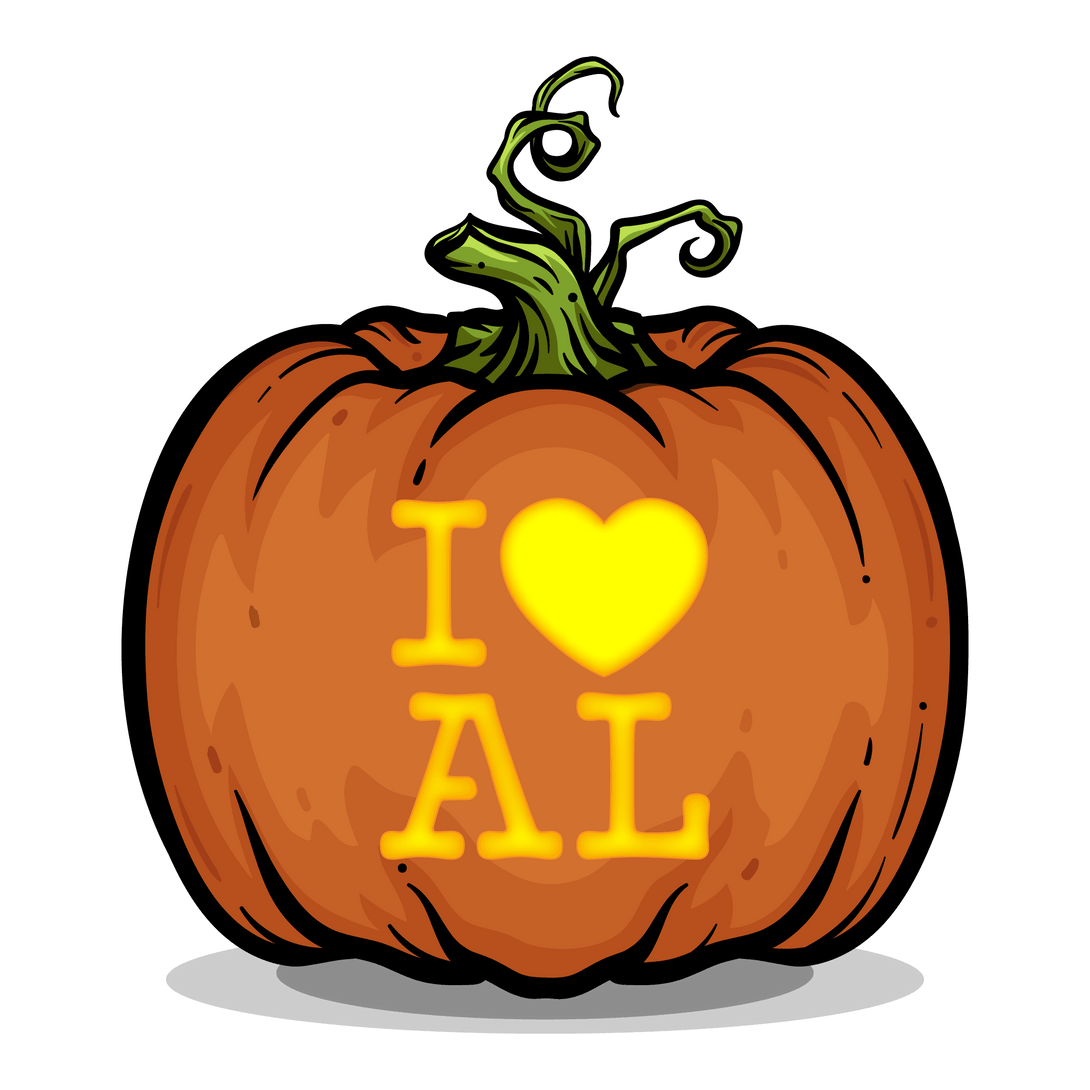 I Heart AL Pumpkin Carving Stencil - Pumpkin HQ