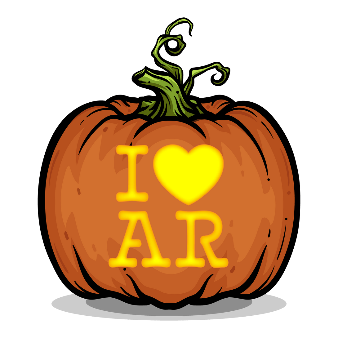 I Heart AR Pumpkin Carving Stencil - Pumpkin HQ