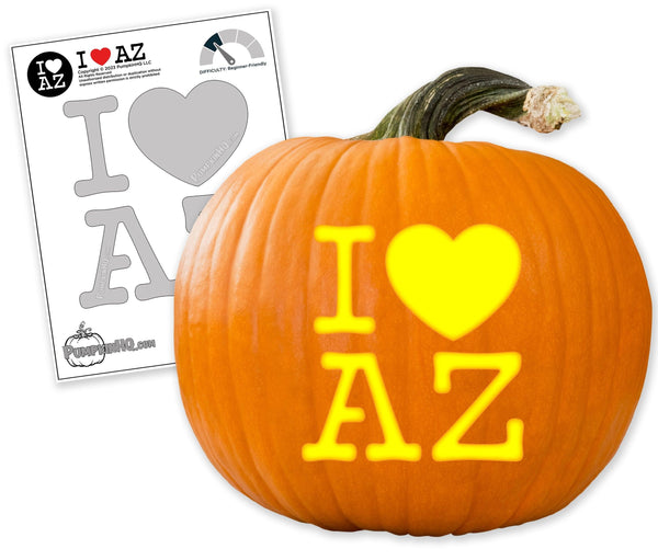 I Heart AZ Pumpkin Carving Stencil - Pumpkin HQ