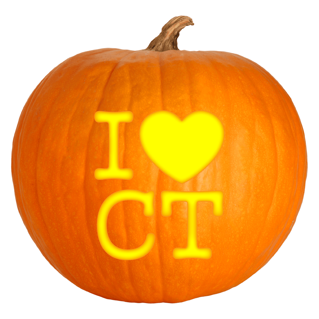 I Heart CT Pumpkin Carving Stencil - Pumpkin HQ