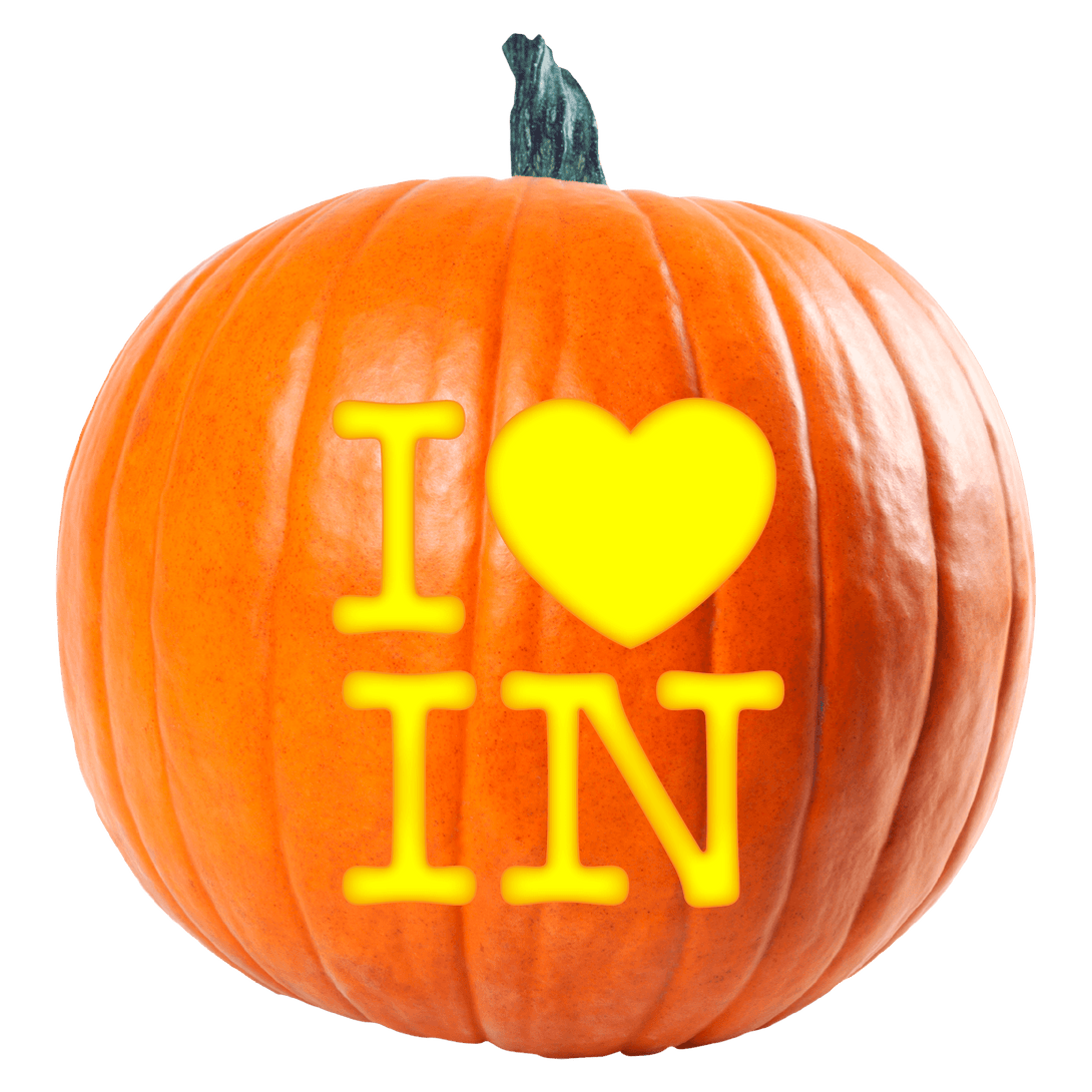 I Heart IN Pumpkin Carving Stencil - Pumpkin HQ