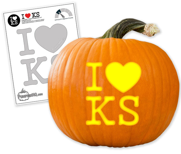 I Heart KS Pumpkin Carving Stencil - Pumpkin HQ