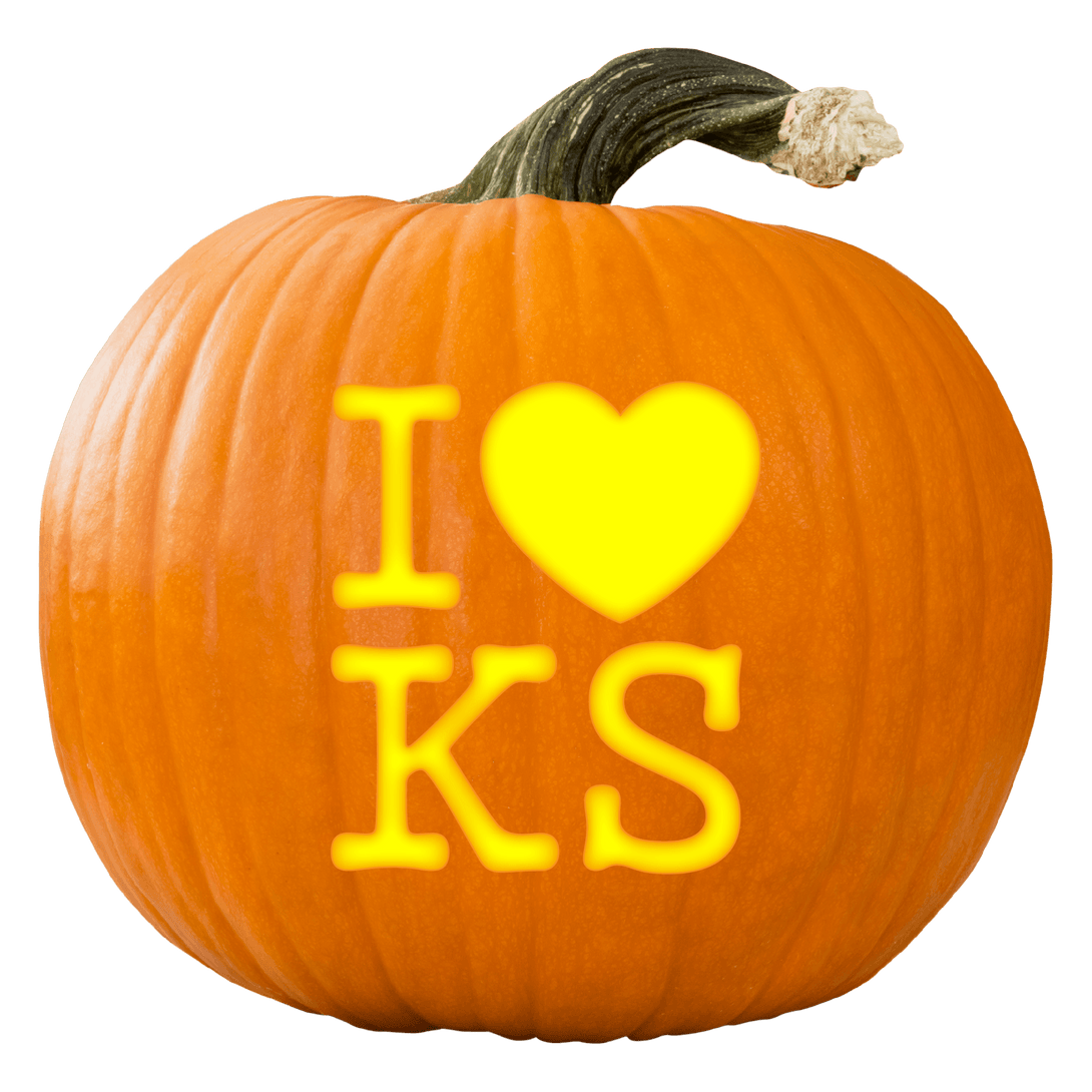 I Heart KS Pumpkin Carving Stencil - Pumpkin HQ