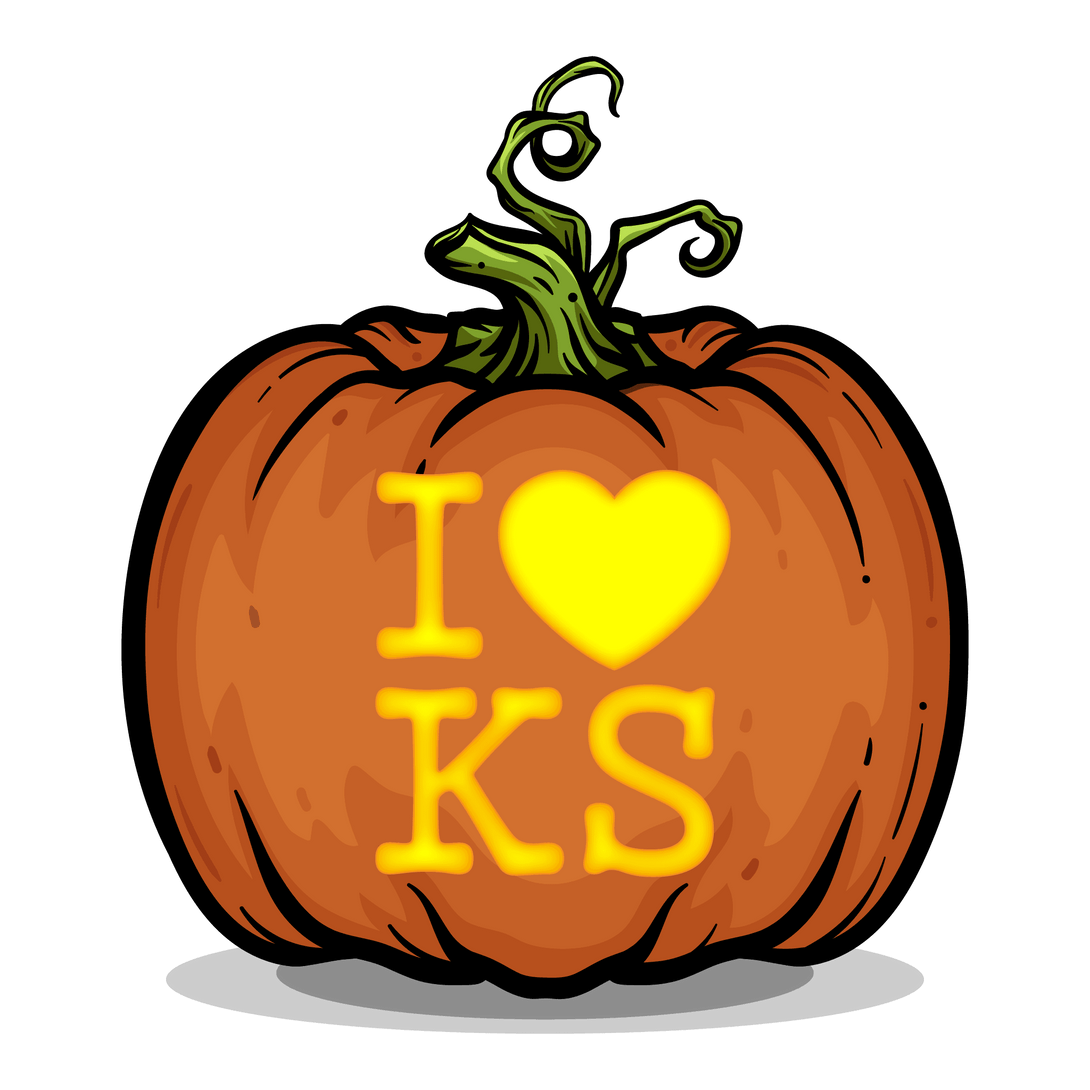 I Heart KS Pumpkin Carving Stencil - Pumpkin HQ