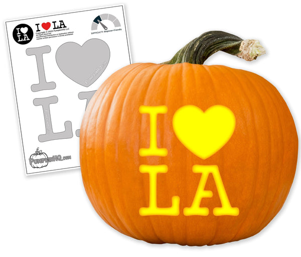 I Heart LA Pumpkin Carving Stencil - Pumpkin HQ