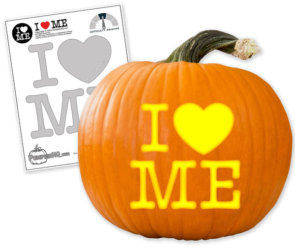 I Heart ME Pumpkin Carving Stencil - Pumpkin HQ