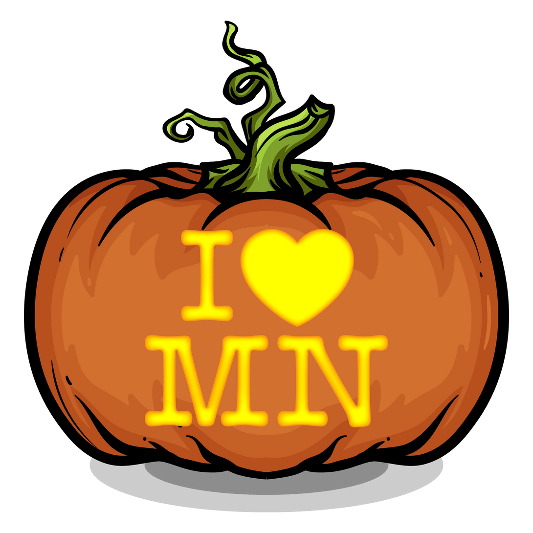 I Heart MN Pumpkin Carving Stencil - Pumpkin HQ