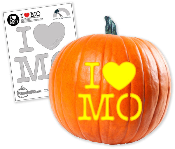 I Heart MO Pumpkin Carving Stencil - Pumpkin HQ