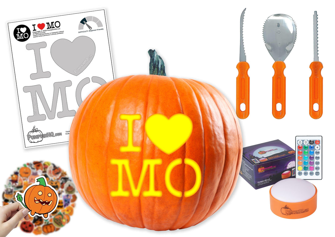 I Heart MO Pumpkin Carving Stencil - Pumpkin HQ