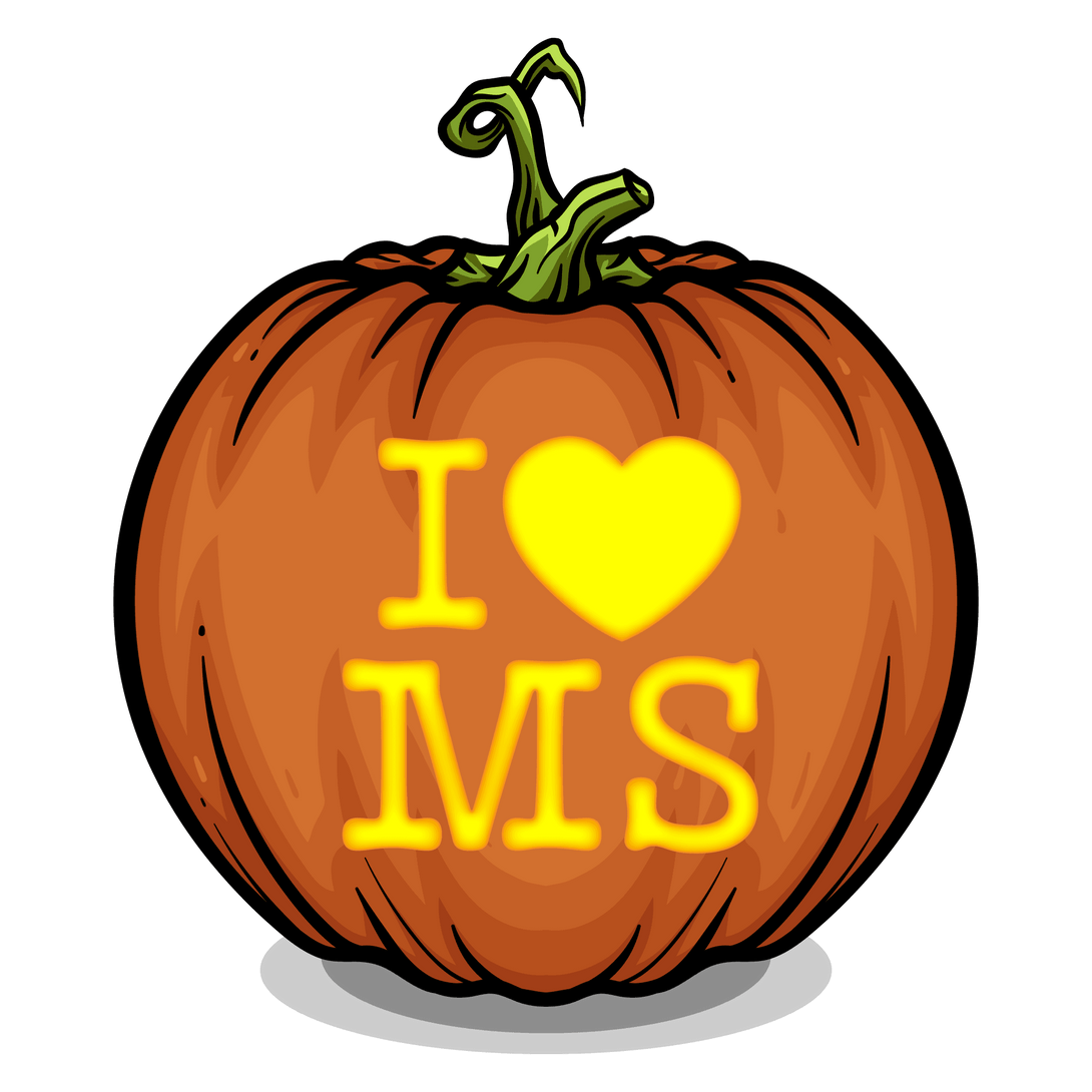 I Heart MS Pumpkin Carving Stencil - Pumpkin HQ