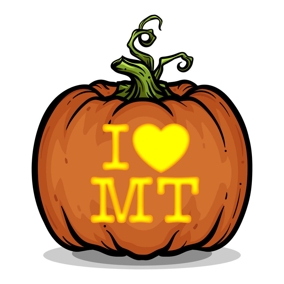 I Heart MT Pumpkin Carving Stencil - Pumpkin HQ
