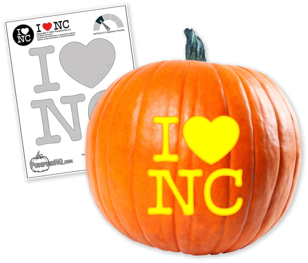 I Heart NC Pumpkin Carving Stencil - Pumpkin HQ