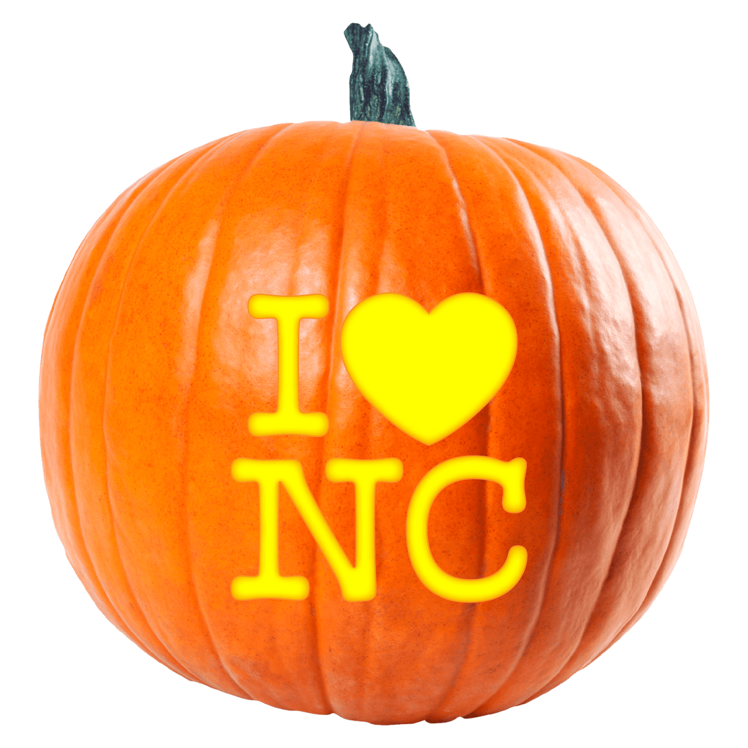I Heart NC Pumpkin Carving Stencil - Pumpkin HQ