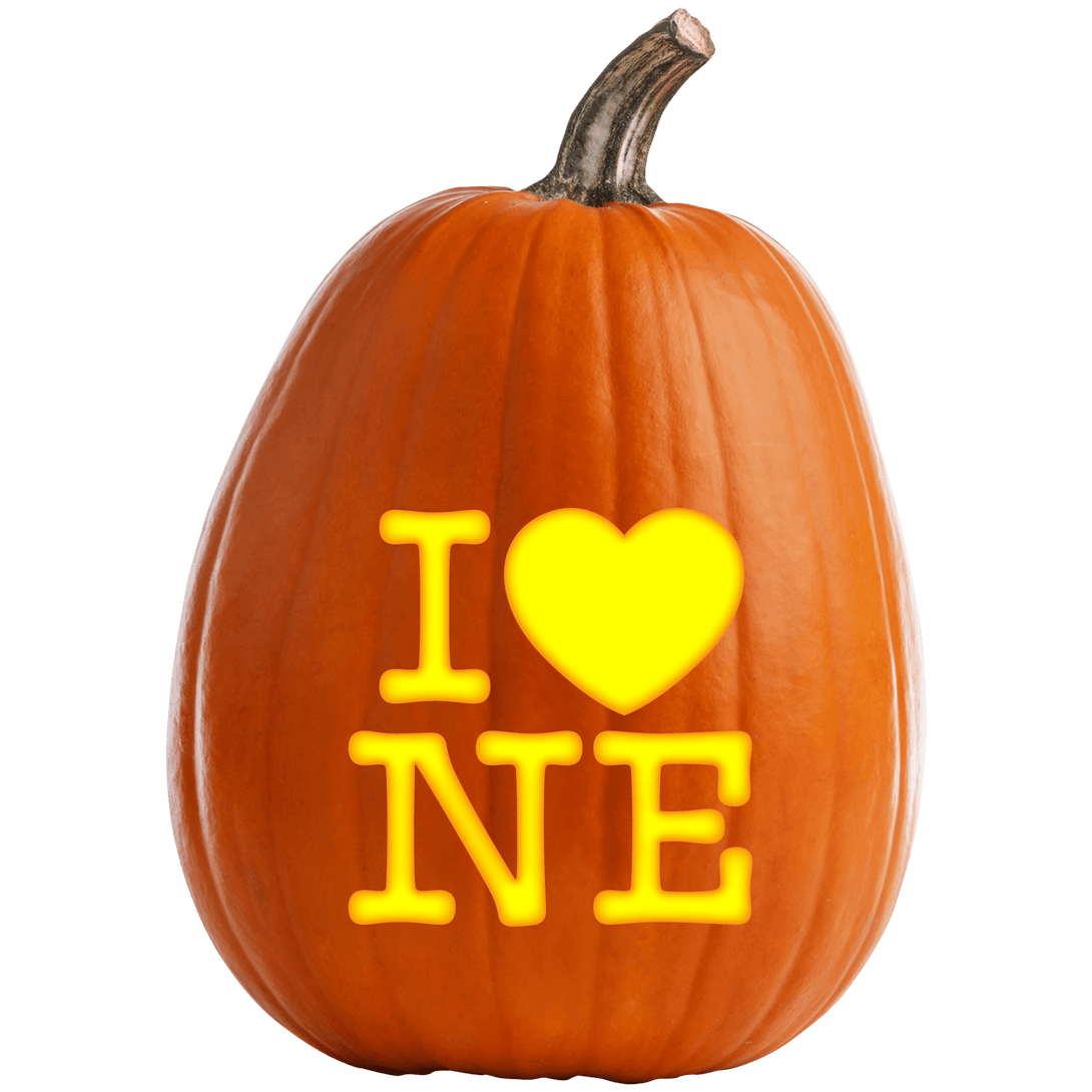 I Heart NE Pumpkin Carving Stencil - Pumpkin HQ