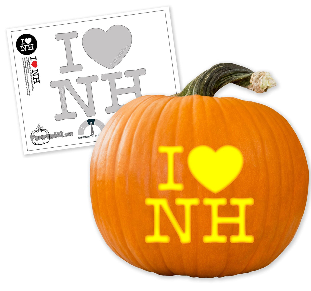 I Heart NH Pumpkin Carving Stencil - Pumpkin HQ