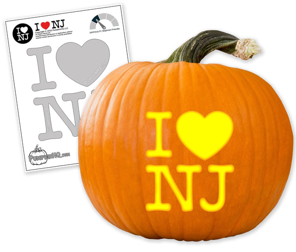 I Heart NJ Pumpkin Carving Stencil - Pumpkin HQ