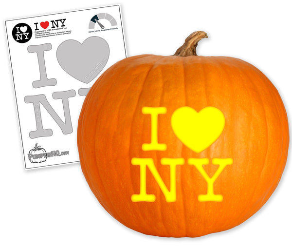 I Heart NY Pumpkin Carving Stencil - Pumpkin HQ