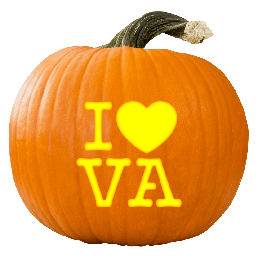 I Heart VA Pumpkin Carving Stencil - Pumpkin HQ