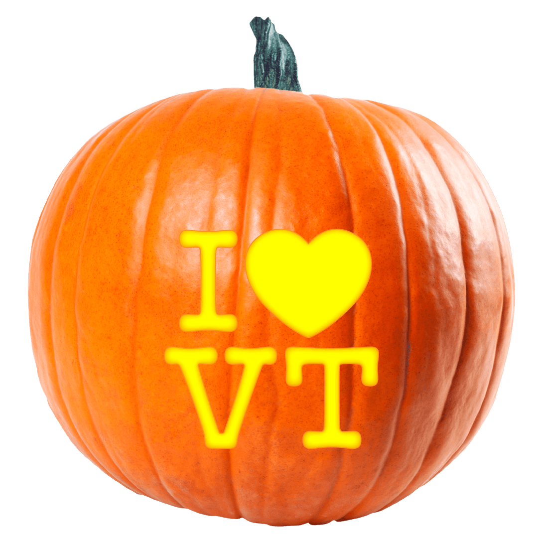 I Heart VT Pumpkin Carving Stencil - Pumpkin HQ