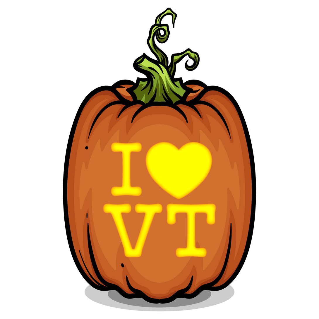 I Heart VT Pumpkin Carving Stencil - Pumpkin HQ