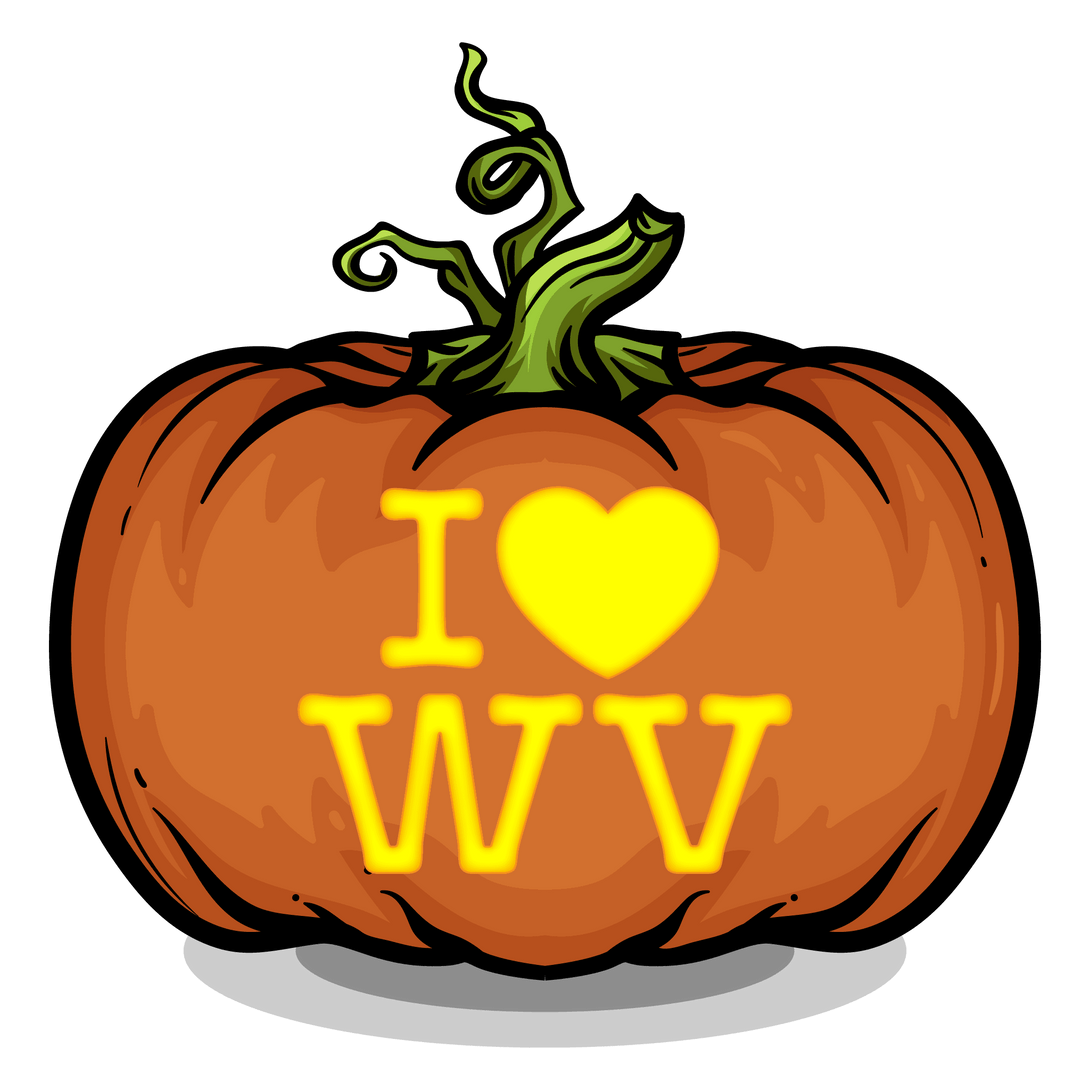 I Heart WV Pumpkin Carving Stencil - Pumpkin HQ